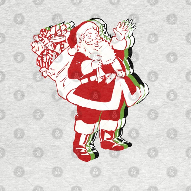 Santa Clause Christmas Vintage Retro Vibe of the 40's 50's 60's by Joaddo